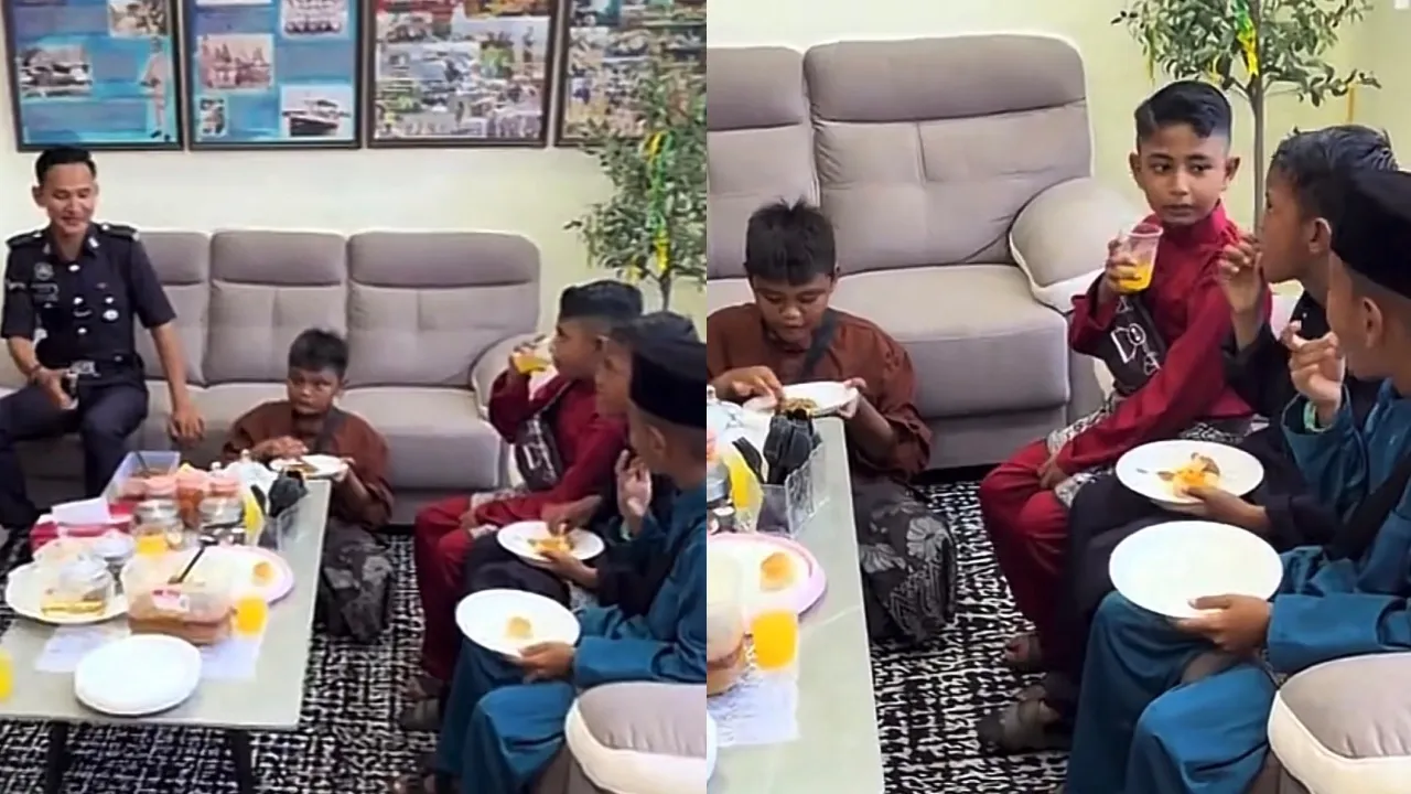 Kanak kanak datang beraya di Balai