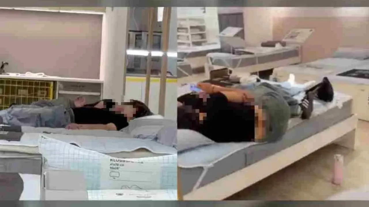 Pasangan Didakwa Lakukan Aksi Tidak Senonoh Atas Katil Pameran