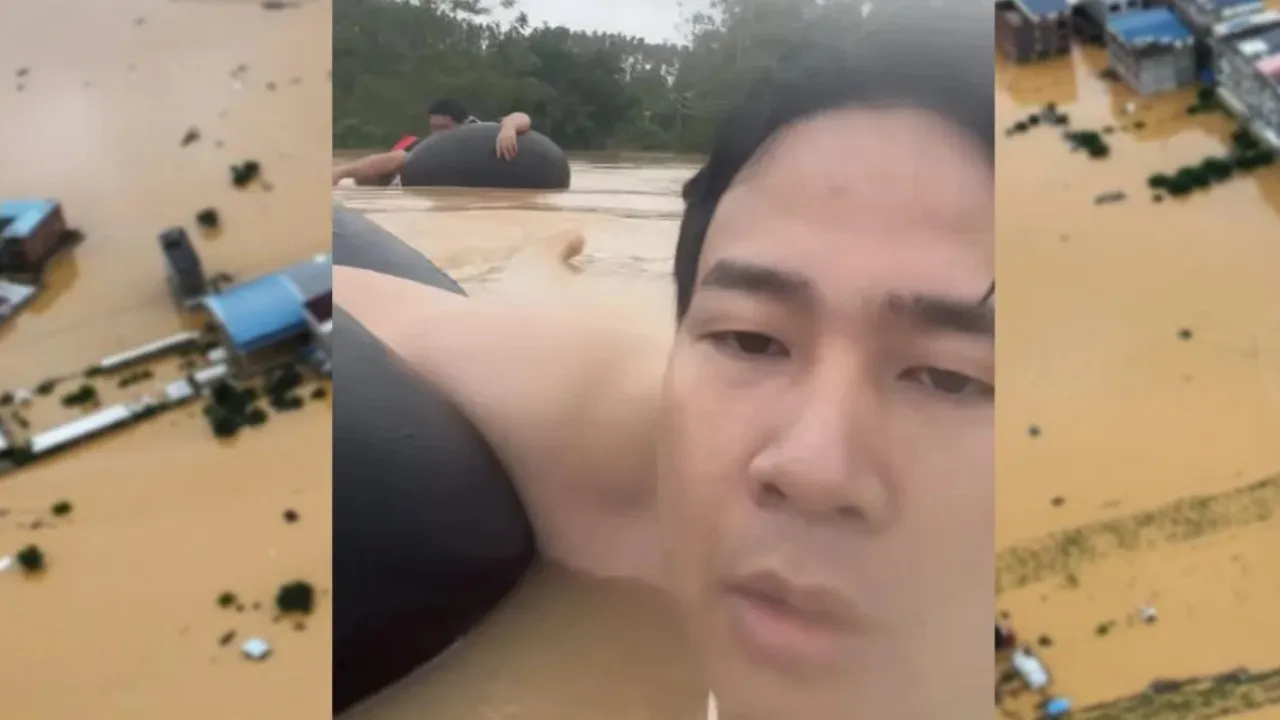 Memetik laporan South China Morning Post, insiden itu berlaku susulan hujan lebat berterusan yang menyebabkan banjir besar serta beberapa empangan runtuh di selatan China.
