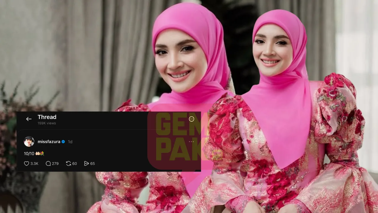 Menerusi hantaran ringkas di Threads, Fazura dilihat seakan-akan meletakkan satu tarikh berserta emoji 'tadah tangan' serta sejambak bunga.