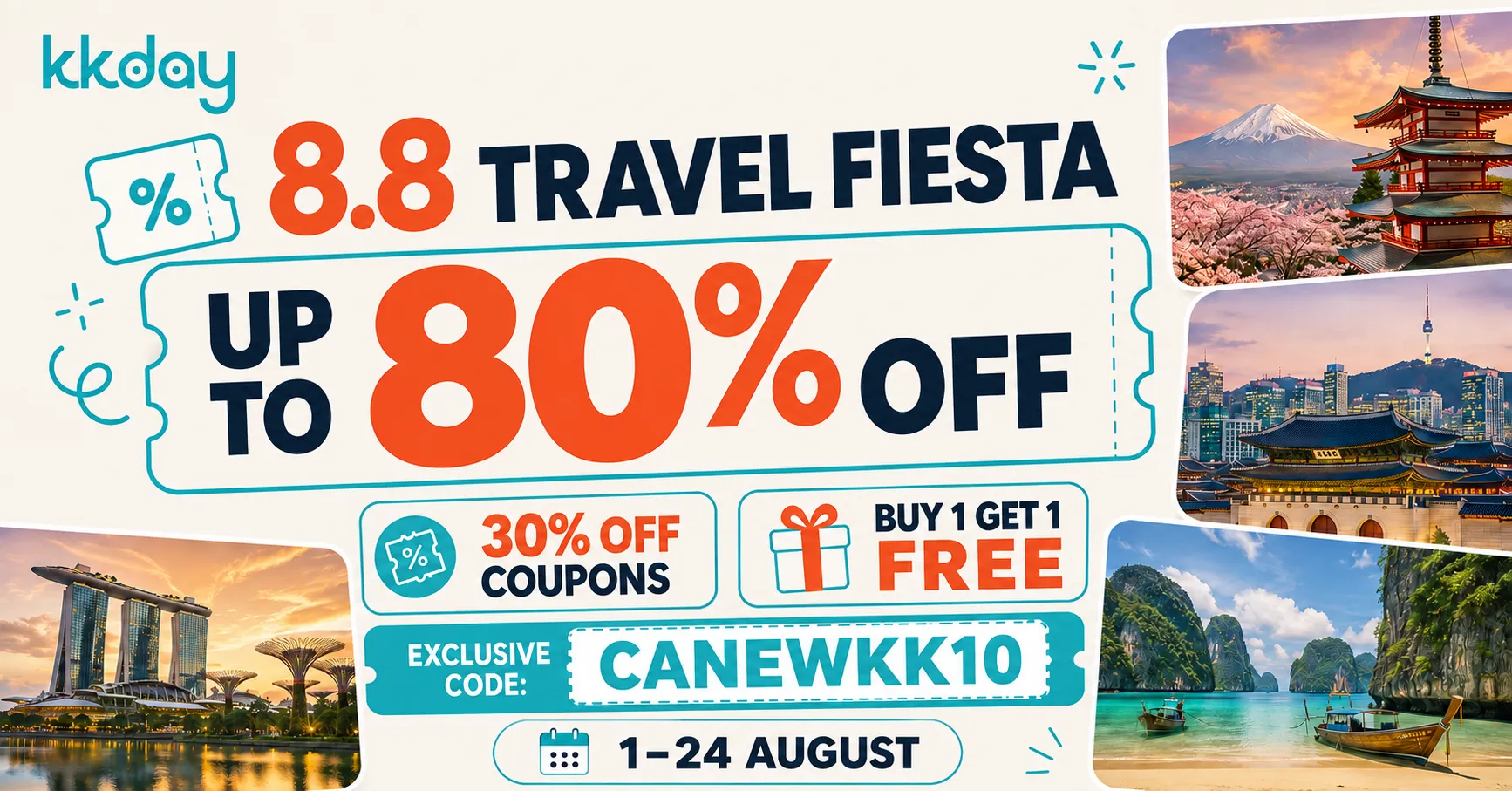 Planning a Getaway? KKday’s 8.8 Travel Fiesta Has Up to 80% Off Deals Too Good to Miss