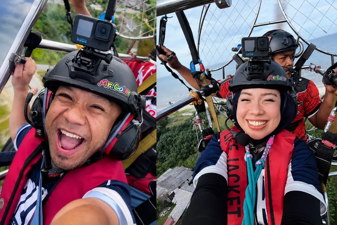 Berani Betul! Ewan & Rea ‘On Air’ Dari Udara, THR GEGAR Cipta Kelainan Naik Paramotor
