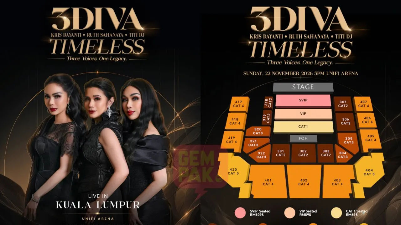 Tiket 3DIVA Timeless Mula Dijual, Harga ‘Early Bird’ Serendah RM138