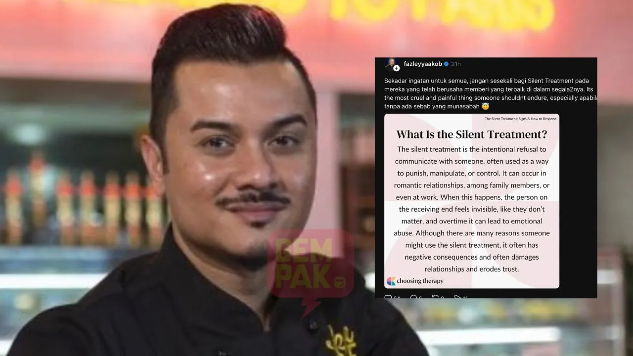 “Silent Treatment Itu Kejam Dan Menyakitkan” – Fazley Yaakob