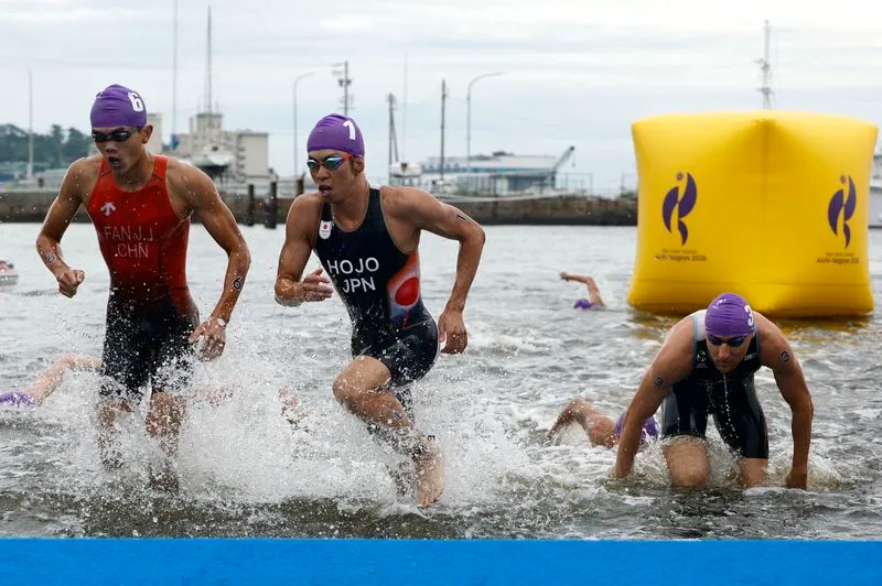 GAMES-ASIA:Games-Japan win first gold of home Asian Games in men's individual triathlon