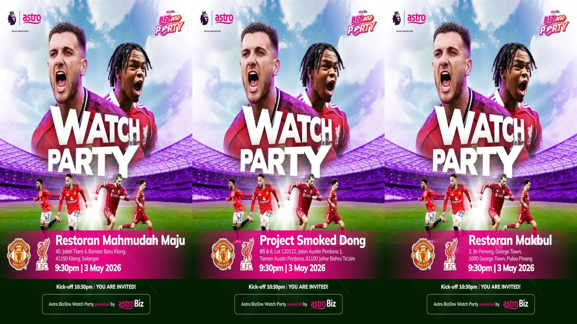 Tiga lokasi buat anda saksikan pertembungan Manchester United lawan Liverpool Ahad ini!