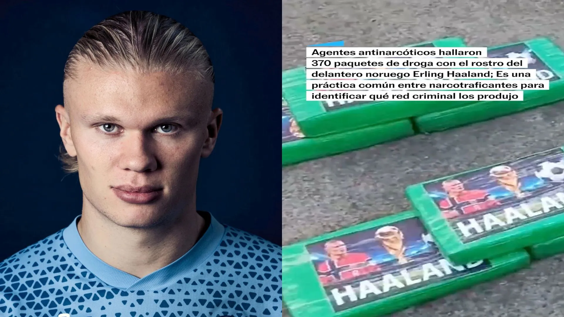 Haaland di dunia gelap! Wajah bintang Norway tertera pada ratusan kilogram dadah dirampas polis