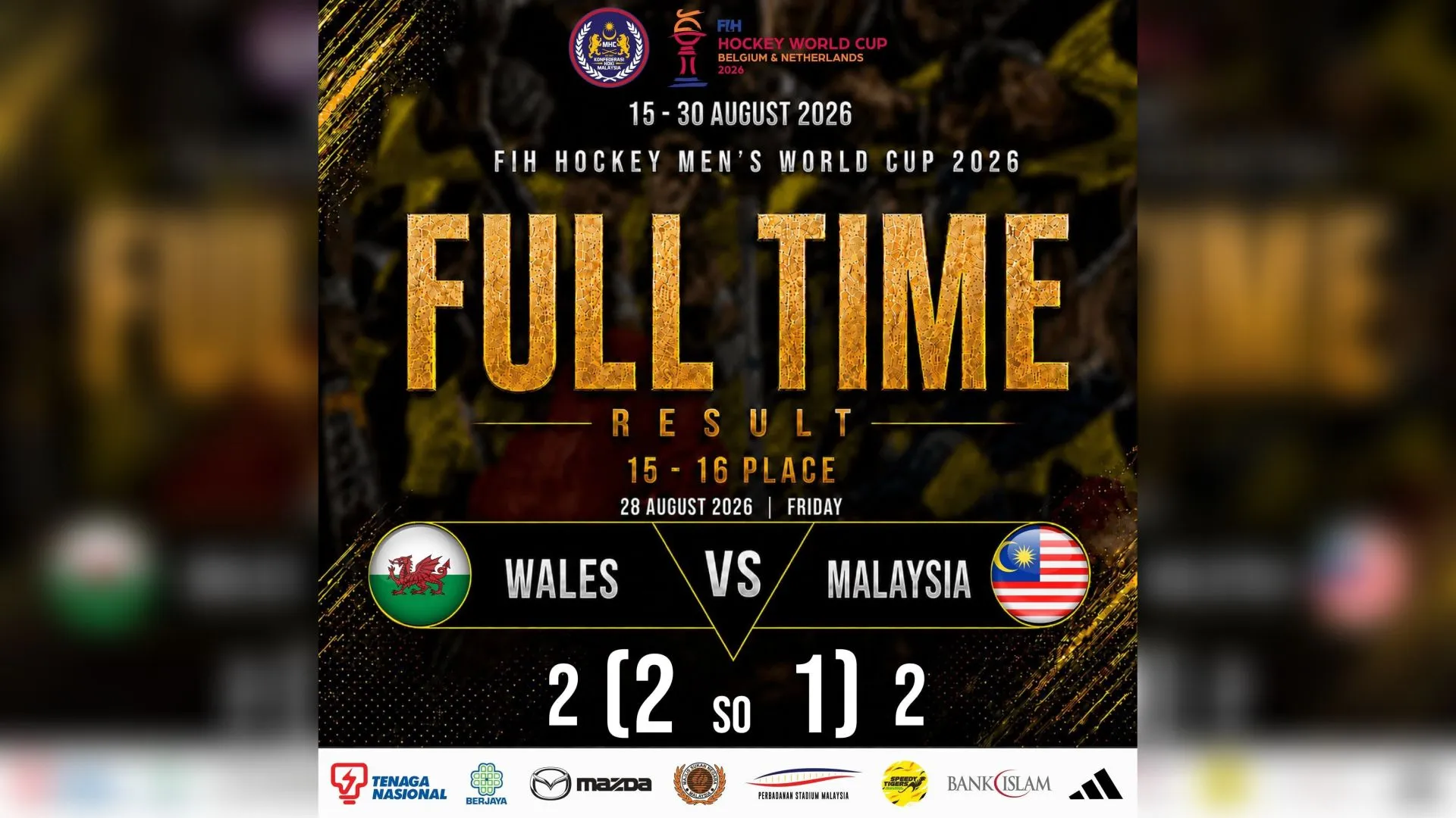 Hoki Piala Dunia: Malaysia tewas kepada Wales dalam penentuan shoot-out, tamat saingan di tempat ke-16