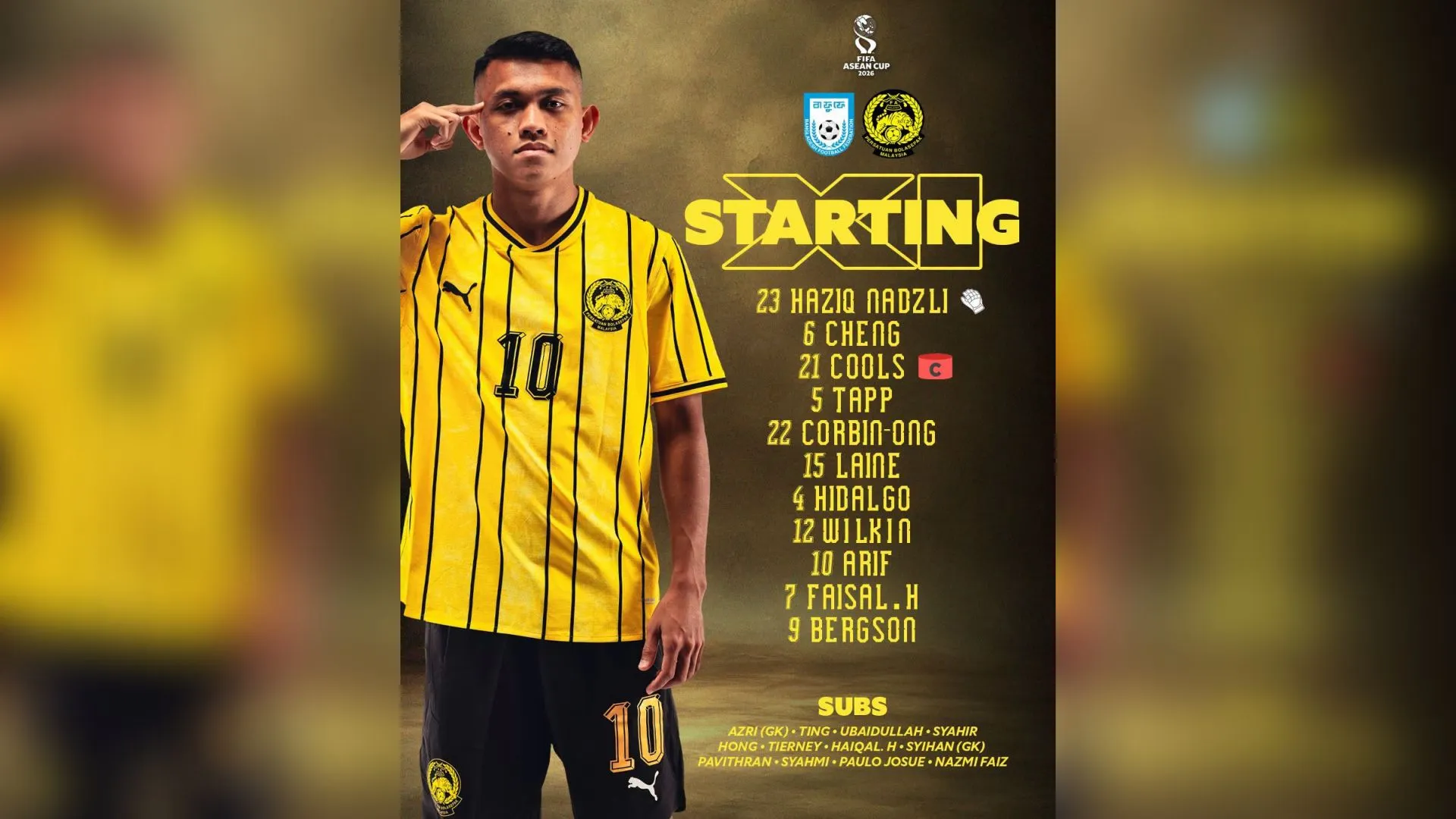 Piala ASEAN FIFA: Bergson buat penampilan pertama bersama Harimau Malaya!