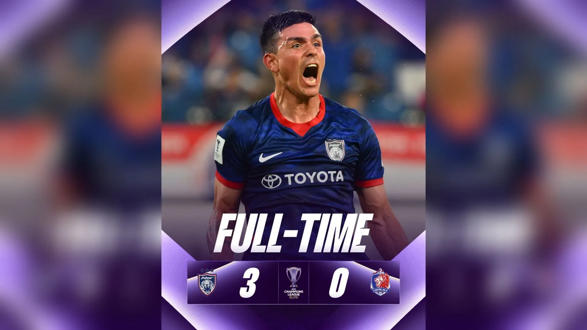 ACLE: Tiga gol, tiga mata! JDT terus intai slot separuh akhir