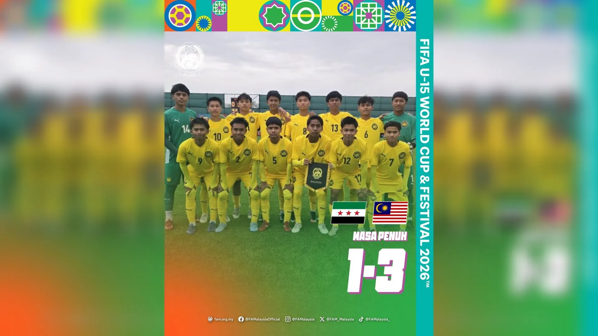 Piala Dunia B-15: Malaysia mengganas! Syria jadi mangsa kedua, Ethiopia menanti