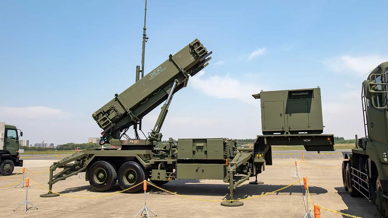  Downloaded  Save to Library  Preview Crop  Find Similar   File #:  460134588 TOKYO, JAPAN - May 11, 2019: A Patriot (PAC-3) surface-to-air missile displayed at Iruma Air Base.