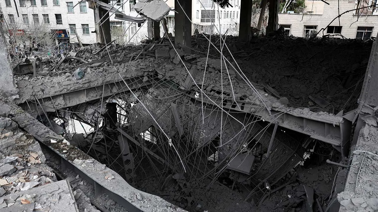A view of the Qatari Al-Araby TV and business building damaged by a strike, as the U.S.-Israeli conflict with Iran continues, in Tehran, Iran, March 29, 2026. Majid Asgaripour/WANA (West Asia News Agency) via REUTERS ATTENTION EDITORS - THIS PICTURE WAS PROVIDED BY A THIRD PARTY