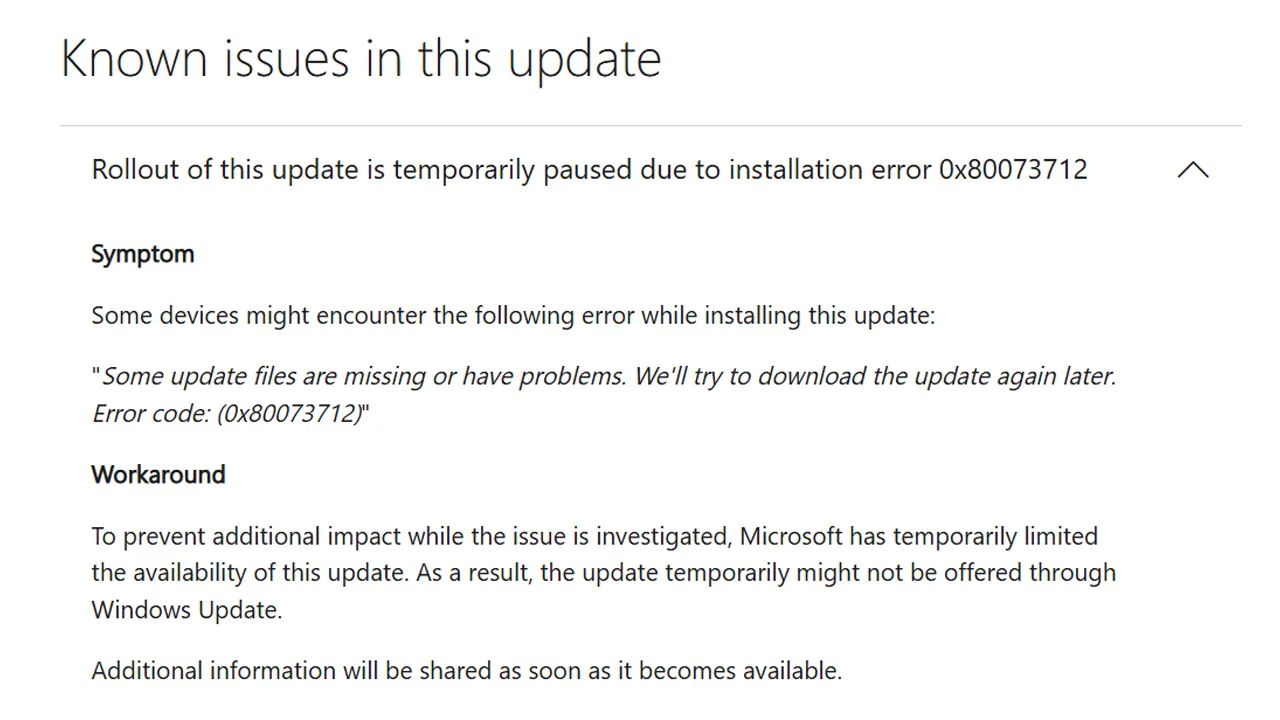 Microsoft meneruskan rekod kemaskini bermasalah mereka, dimana kemaskini terbaru mereka, yang hadir dengan nama versi KB5079391 didapati menyebabkan sejumlah besar pengguna menghadapi isu terbaru, iaitu ralat pemasangan kemaskini 0x80073712.
