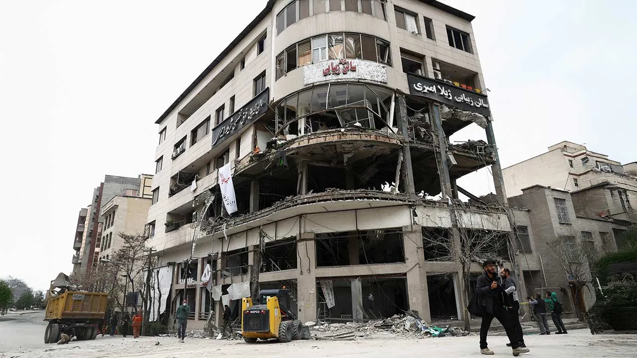 A view of the Qatari Al-Araby TV and business building damaged by a strike, as the U.S.-Israeli conflict with Iran continues, in Tehran, Iran, March 29, 2026. Majid Asgaripour/WANA (West Asia News Agency) via REUTERS ATTENTION EDITORS - THIS PICTURE WAS PROVIDED BY A THIRD PARTY