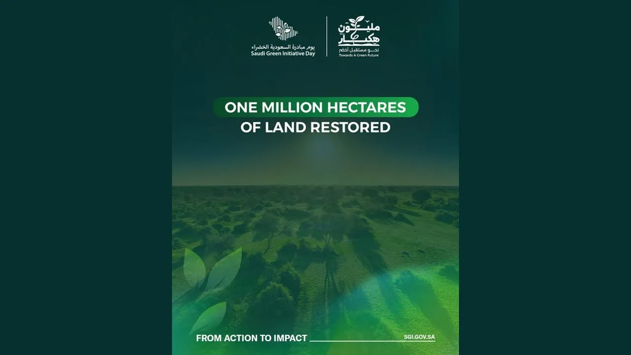 As part of the Saudi Green Initiative target, more than one million hectares of land have been restored. -- X/Saudi Green Initiative
