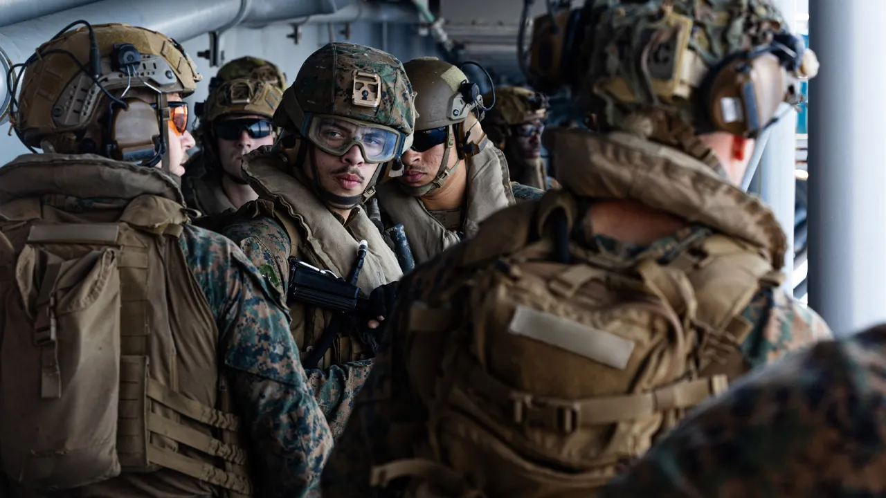 U.S. Sailors and Marines aboard USS Tripoli (LHA 7) arrived in the U.S. Central Command area of responsibility, March 27. The America-class amphibious assault ship serves as the flagship for the Tripoli Amphibious Ready Group / 31st Marine Expeditionary Unit composed of about 3,500 Sailors and Marines in addition to transport and strike fighter aircraft, as well as amphibious assault and tactical assets._X @CENTCOM