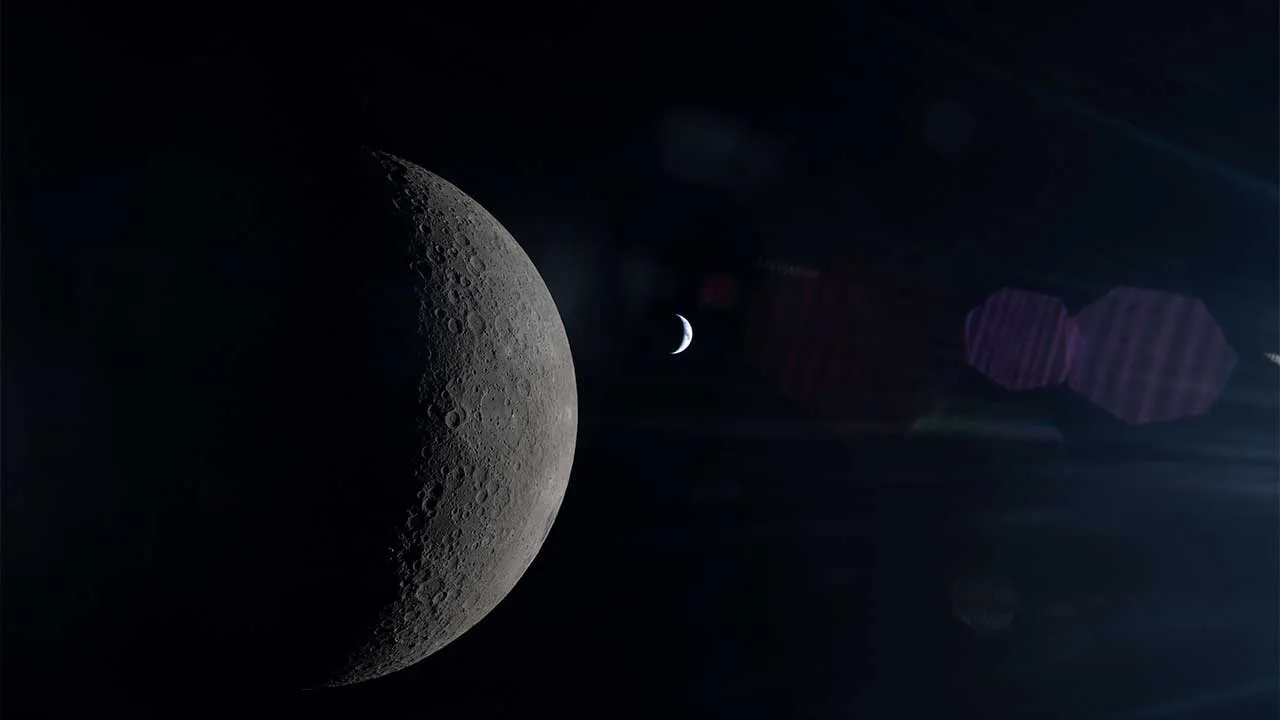 Seen from behind the Moon during Artemis II, the Moon and Earth align in the same frame, each partially illuminated by the Sun, photographed by the NASA Artemis II crew from the Orion spacecraft during the lunar flyby mission, April 6, 2026. NASA/Handout via REUTERS THIS IMAGE HAS BEEN SUPPLIED BY A THIRD PARTY. TPX IMAGES OF THE DAY