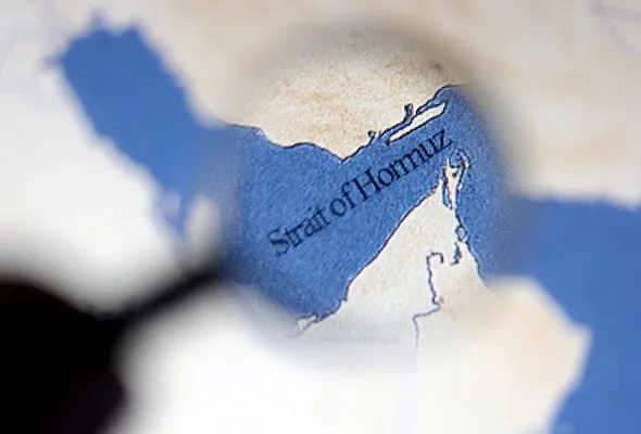 A map of the Strait of Hormuz