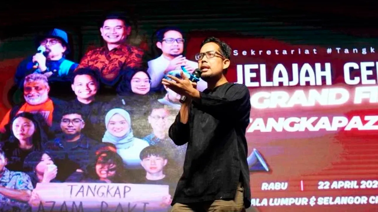 Muhammad Faisal ketika Jelajah Ceramah Grand Finale Tangkap Azam Baki di Dewan Perhimpunan China Kuala Lumpur dan Selangor (KLSCAH) pada Rabu. Foto: Bersih._Sinar Harian