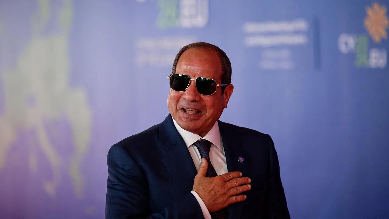 Egyptian President Abdel Fattah al-Sisi arrives to attend a summit of the European Union and regional partners' leaders in Nicosia (Lefkosia), Cyprus, April 24, 2026. REUTERS/Yiannis Kourtoglou