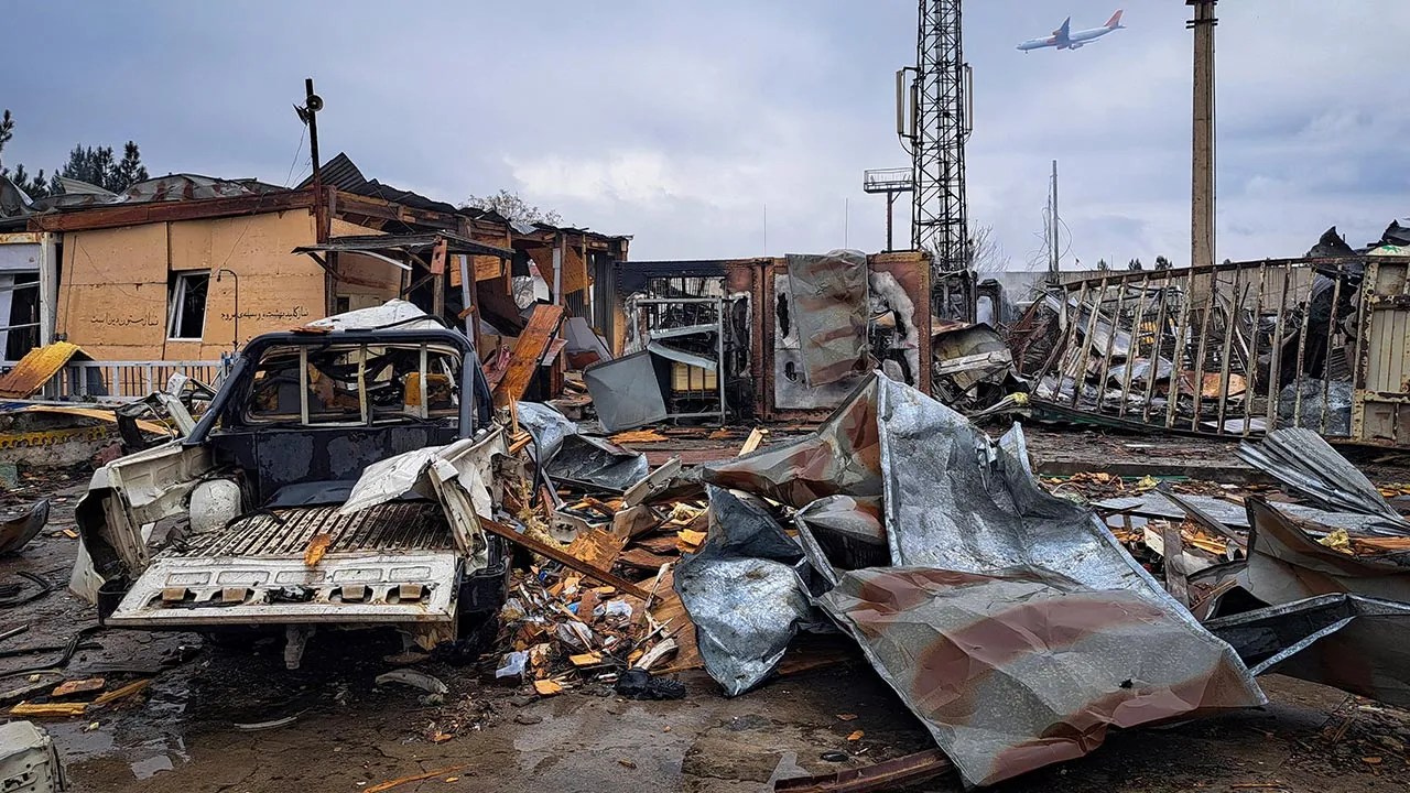 Debris lie at the site of a drug rehabilitation center destroyed in what the Taliban said was a Pakistani air strike in Kabul, Afghanistan, March 18, 2026. Picture taken with a mobile phone. REUTERS/Yunus Yawar