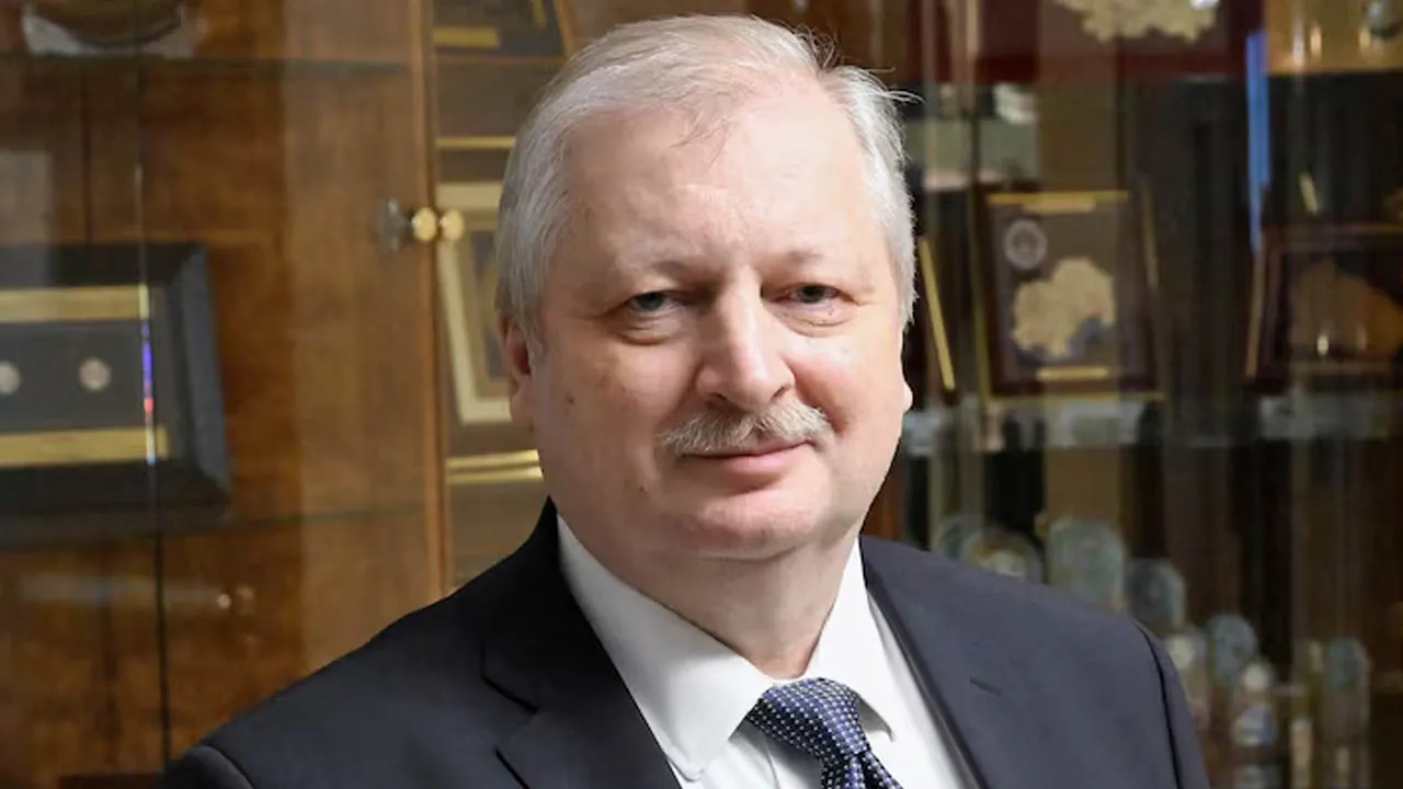Alexander Darchiyev, head of the Russian Foreign Ministry's North America Department and a candidate for the position of a new ambassador to the United States, poses for a picture before a session of the Federation Council's committee on foreign affairs in Moscow, Russia, November 25, 2024. Kommersant Photo/Dmitry Dukhanin via REUTERS