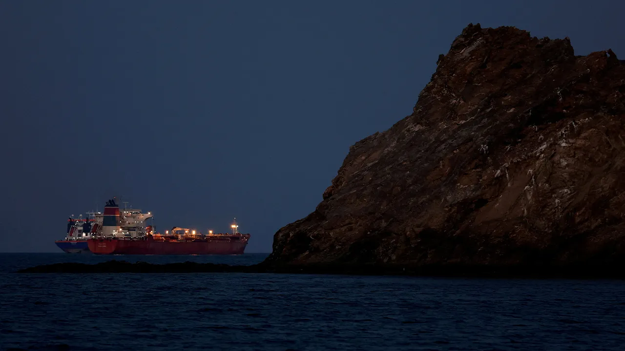 FILE PHOTO: FILE PHOTO: The Callisto tanker sits anchored as the traffic is down in the Strait of Hormuz, amid the U.S.-Israeli conflict with Iran, in Muscat, Oman, March 10, 2026. REUTERS/Benoit Tessier/File Photo/File Photo/File Photo