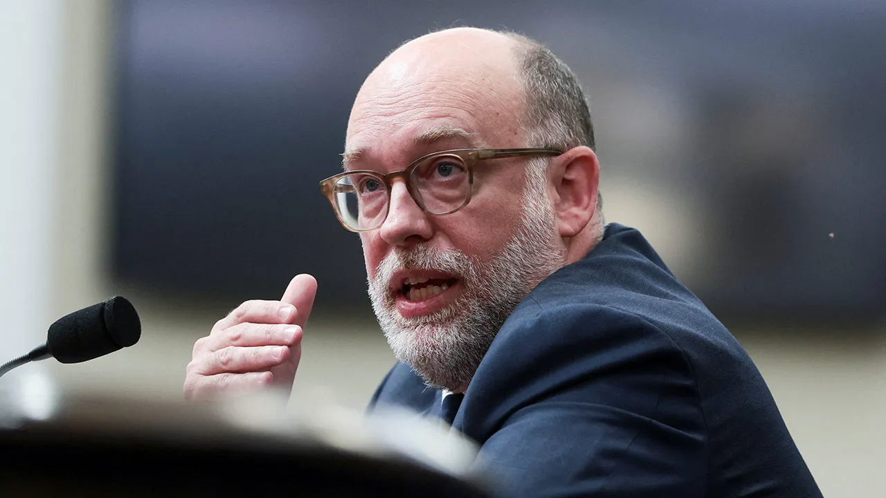 Office of Management and Budget (OMB) Director Russell Vought appears before House Budget Committee hearing on the Trump administration's 2027 budget request, on Capitol Hill in Washington, D.C., U.S., April 15, 2026. REUTERS/Evelyn Hockstein