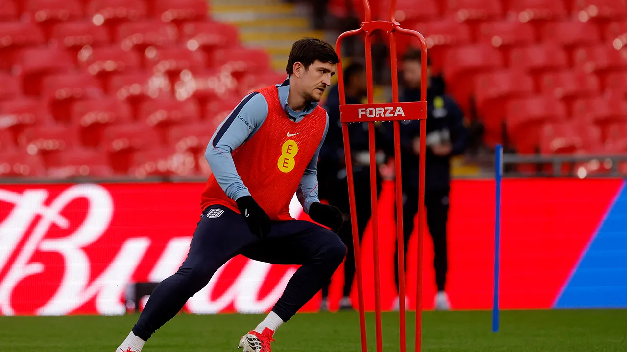 Soccer Football - International Friendly - England Training - Wembley Stadium, London, Britain - March 26, 2026 England's Harry Maguire during training Action Images via Reuters/Andrew Couldridge