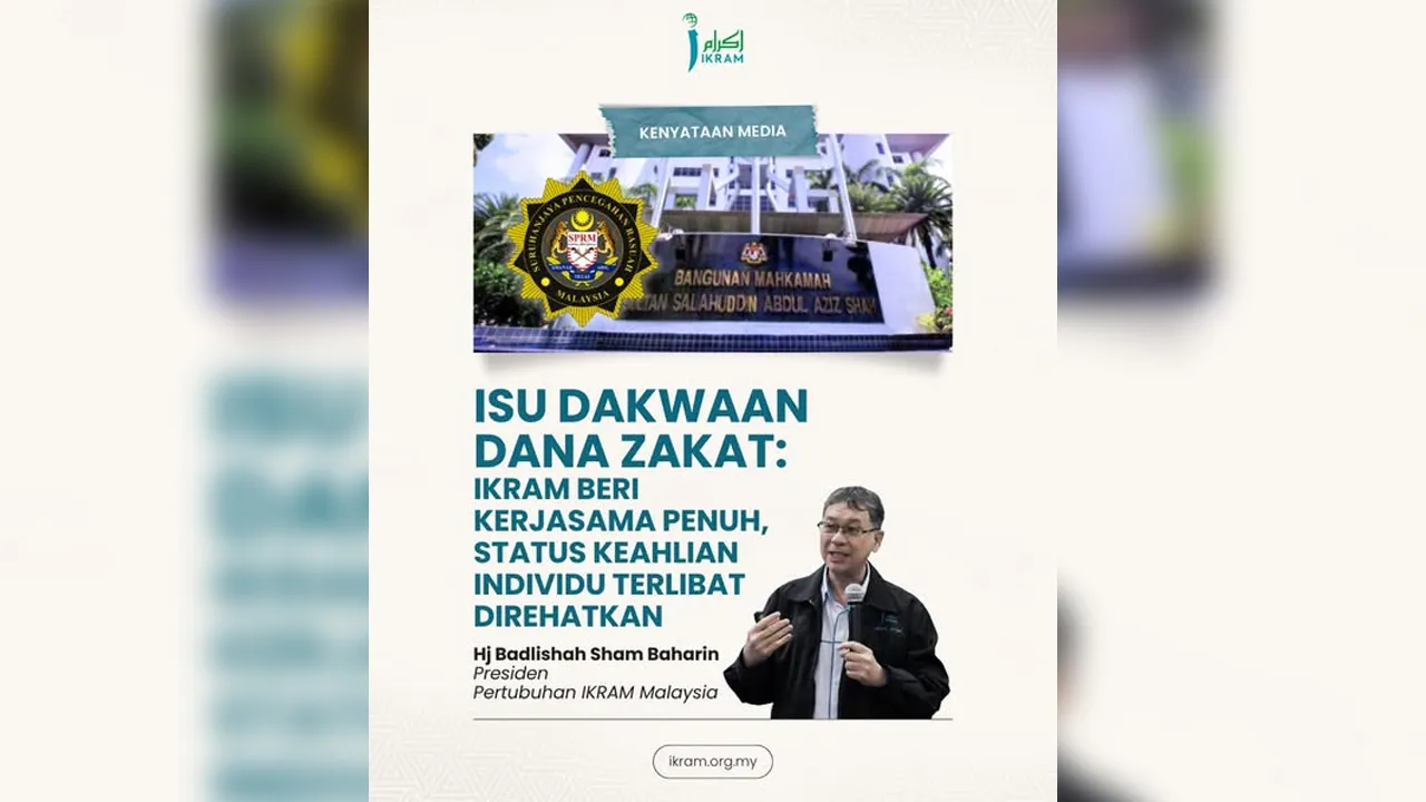 Isu Dakwaan Dana Zakat: IKRAM Beri Kerjasama Penuh, Status Keahlian Individu Terlibat Direhatkan  Pertubuhan IKRAM Malaysia (IKRAM) mengambil maklum laporan berhubung penahanan oleh Suruhanjaya Pencegahan Rasuah Malaysia (SPRM) terhadap tiga (3) individu di Hulu Selangor yang disyaki terlibat dalam siasatan berkaitan pengurusan dana zakat._ FB Pertubuhan IKRAM Malaysia