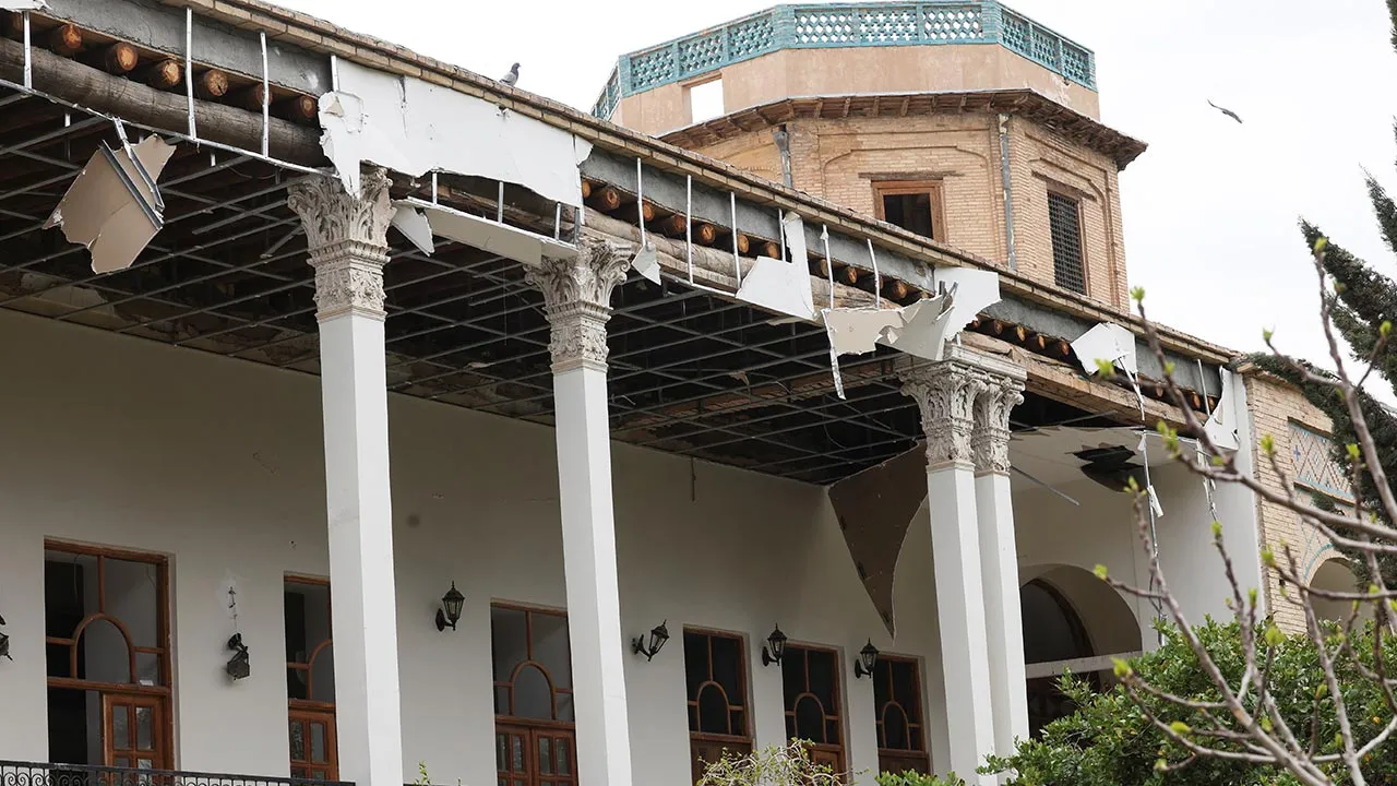 A damaged historic building stands next to Isfahan’s Provincial Governor’s office near Naqsh-e Jahan Square, a UNESCO World Heritage site, in Isfahan, Iran, March 23, 2026. REUTERS/Alaa Al Marjani Foreign media in Iran operate under guidelines set by the Ministry of Culture and Islamic Guidance, which regulates press activity and permissions.