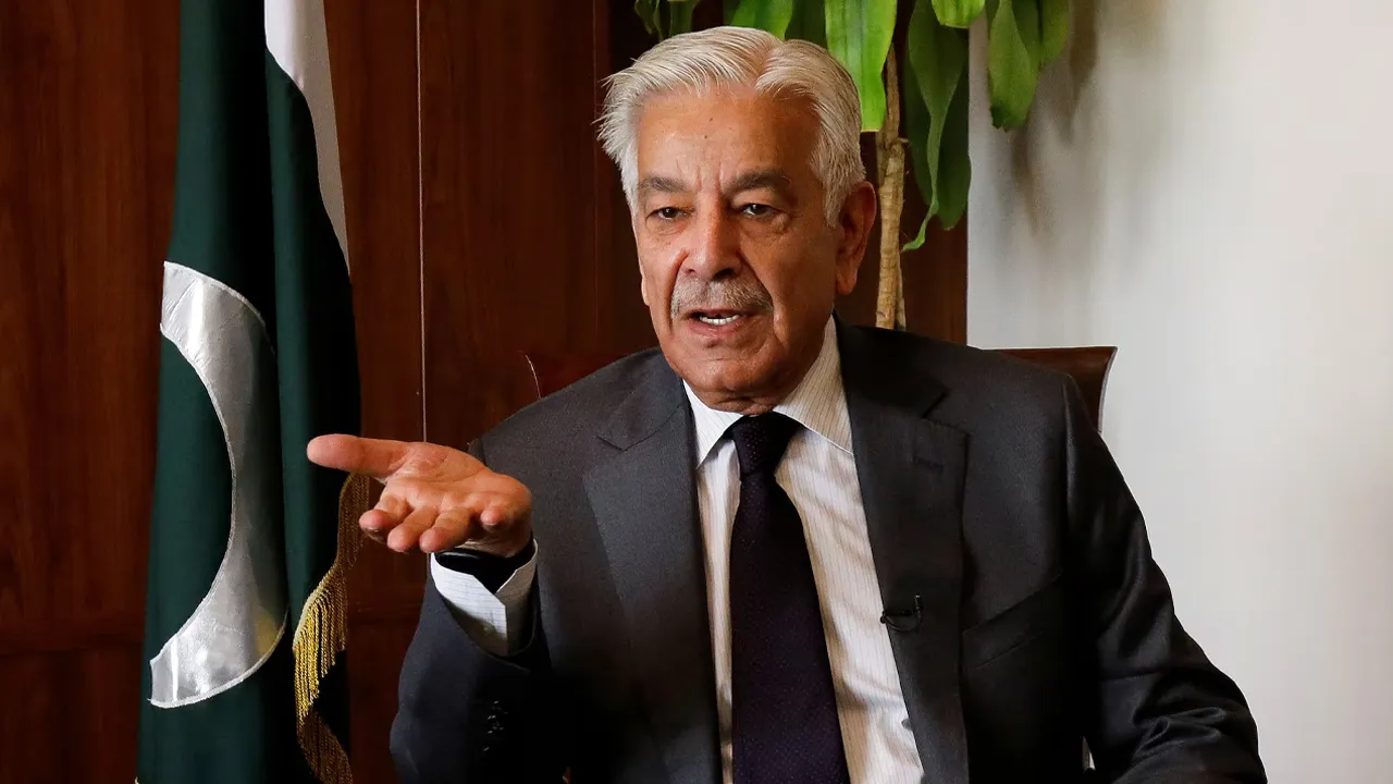 Pakistan's Defence Minister Khawaja Muhammad Asif speaks during an interview with Reuters in Islamabad, Pakistan, October 20, 2025. REUTERS/Salahuddin Purchase Licensing Rights