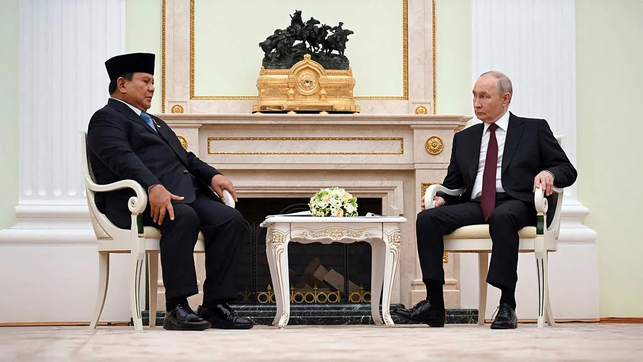 Russia’s President Vladimir Putin attends a meeting with Indonesia’s President Prabowo Subianto at the Kremlin in Moscow, Russia, April 13, 2026. Igor Ivanko/Pool via REUTERS