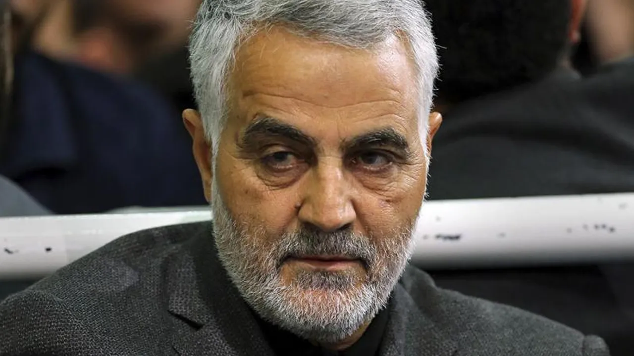 Advance man. A file picture shows Commander of the Islamic Revolutionary Guard Corps’ al-Quds Force Major-General Qassem Soleimani sitting during a religious ceremony in Tehran. (AP)