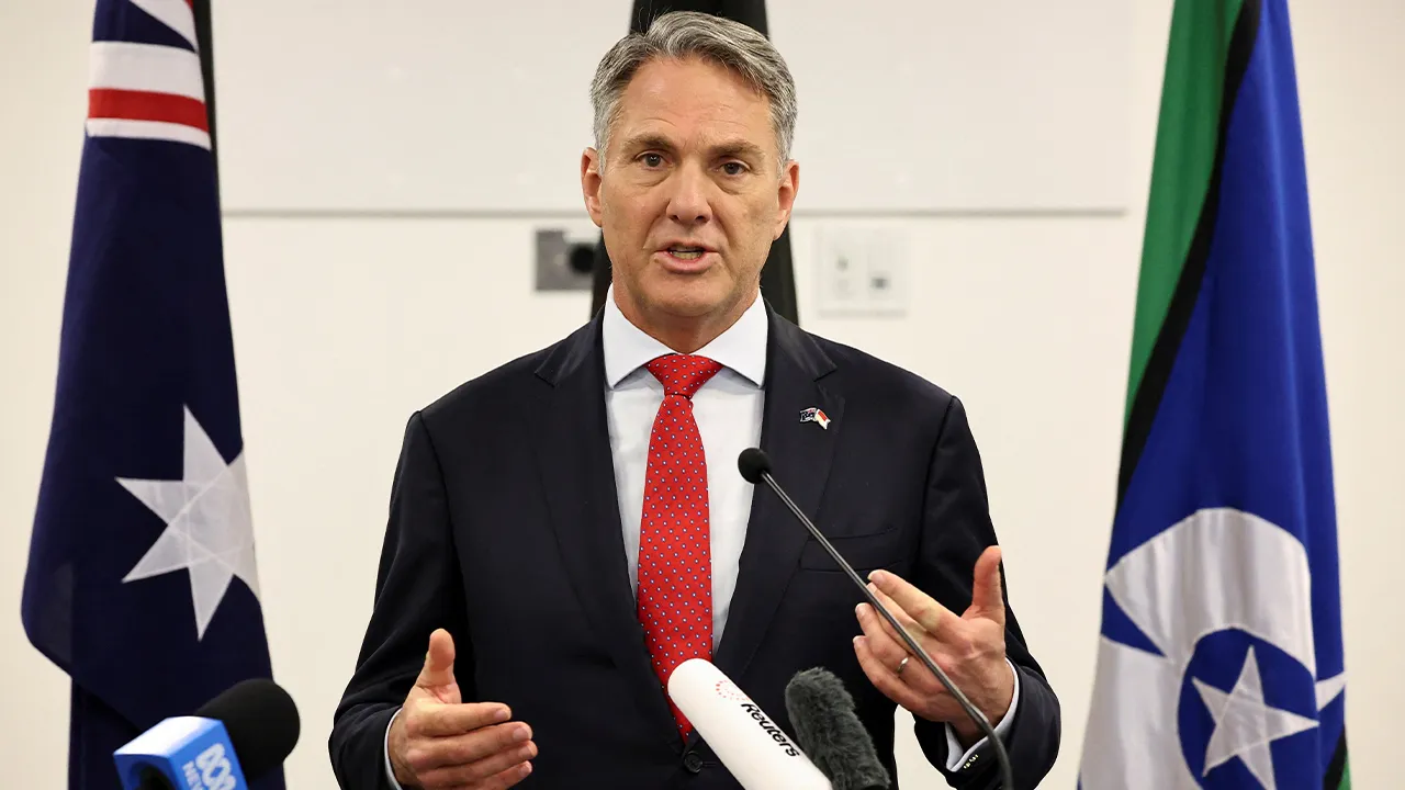 Australian Deputy Prime Minister and Minister for Defense, Richard Marles speaks during a press conference at the Australian embassy in Jakarta, Indonesia, March 12, 2026. REUTERS/Willy Kurniawan