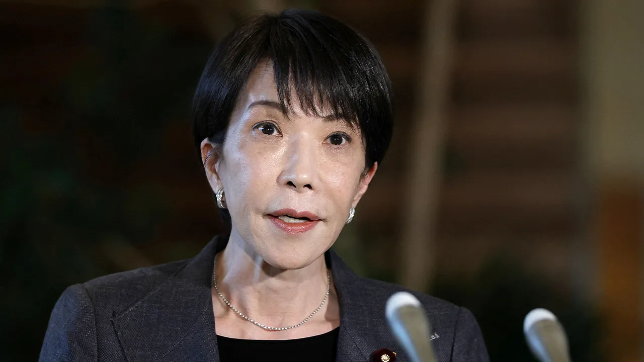 Japan's Prime Minister Sanae Takaichi speaks to media after holding phone talks with Iran's President Masoud Pezeshkian at her official residence in Tokyo, Japan April 8, 2026, in this photo taken by Kyodo. Mandatory credit Kyodo/via REUTERS ATTENTION EDITORS - THIS IMAGE HAS BEEN SUPPLIED BY A THIRD PARTY. MANDATORY CREDIT. JAPAN OUT. NO COMMERCIAL OR EDITORIAL SALES IN JAPAN.