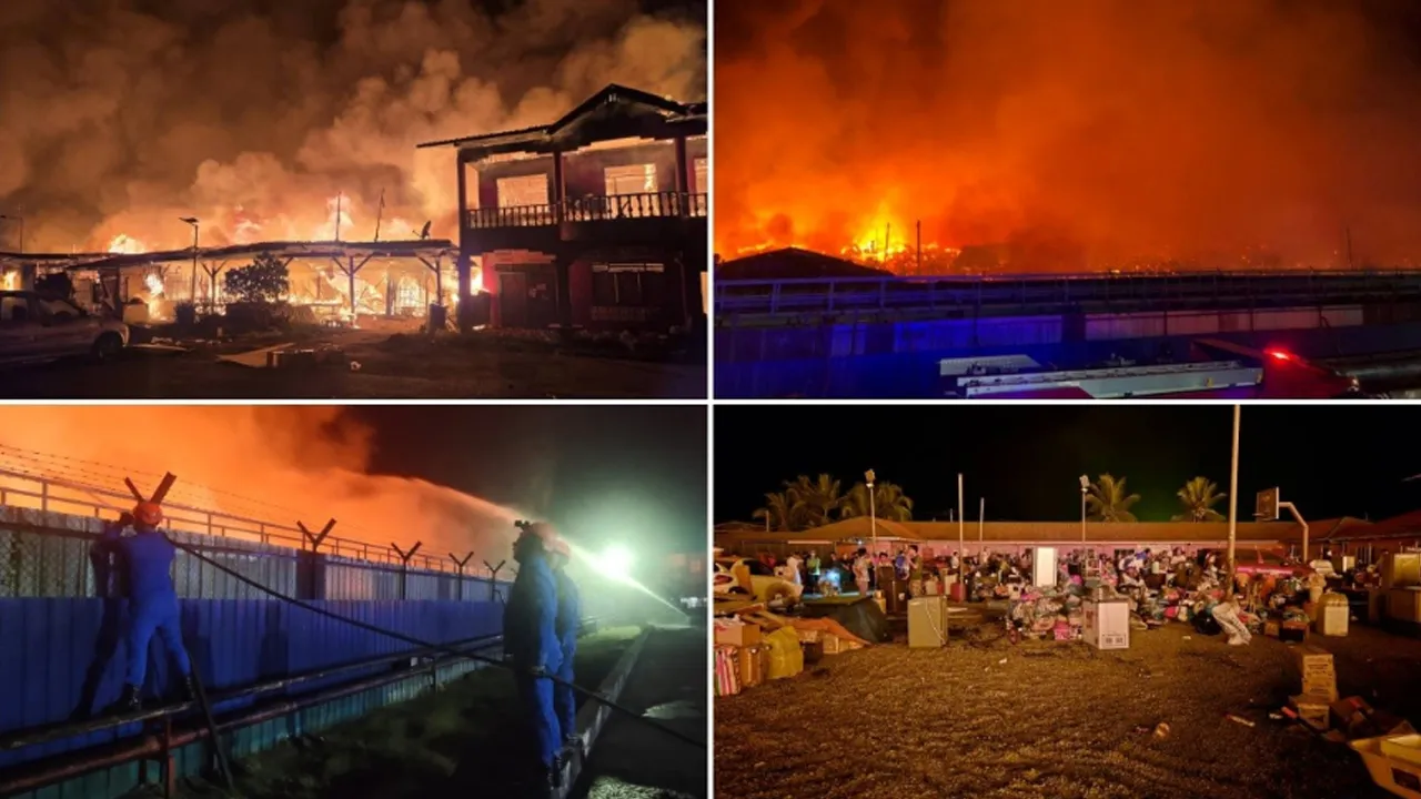 SANDAKAN, 19 April (Bernama) -- Kira-kira 200 rumah musnah dalam kebakaran di perkampungan atas air Kampung Bahagia di sini, awal pagi tadi.