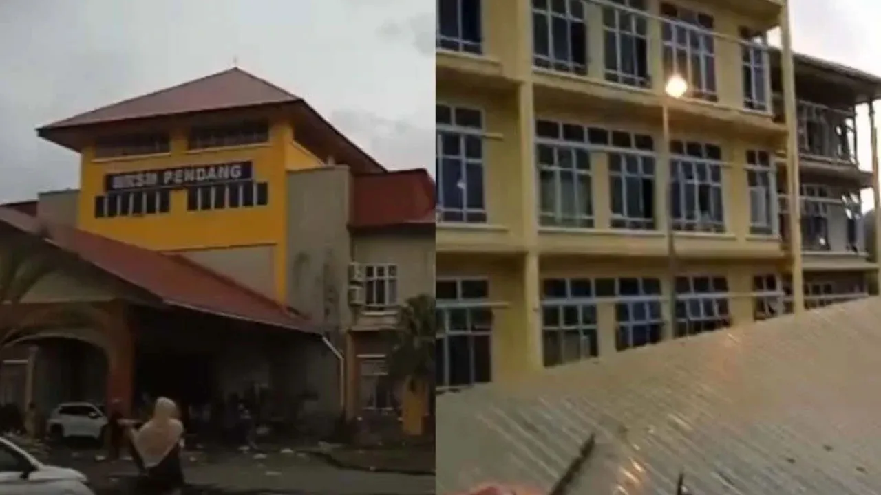 ALOR SETAR - Beberapa sekolah di daerah Pendang dilaporkan terlibat dalam kejadian ribut yang melanda beberapa daerah di Kedah, petang tadi._Sinar Harian