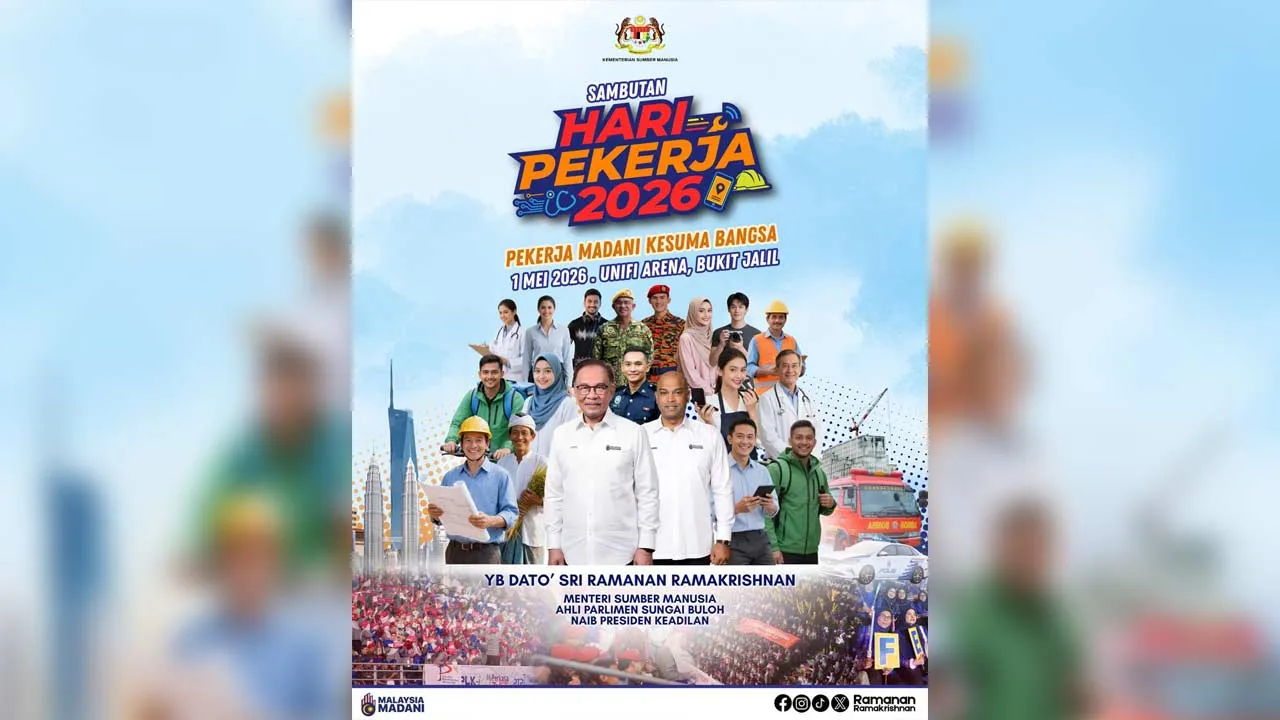 Hari Pekerja merupakan detik bermakna untuk kita meraikan kekuatan, ketabahan dan sumbangan luar biasa para pekerja Malaysia. Selaras dengan tema “Pekerja MADANI, KESUMA Bangsa”, setiap pekerja di negara ini berdiri sebagai tunjang utama pembangunan negara, membawa nilai, maruah dan peranan yang tidak wajar dipinggirkan.