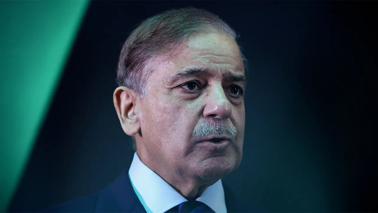 FILE PHOTO: Pakistan's Prime Minister Shehbaz Sharif looks on during a business and investment conference, during his official visit in Kuala Lumpur, Malaysia, October 6, 2025. REUTERS/Hasnoor Hussain/Pool/File Photo