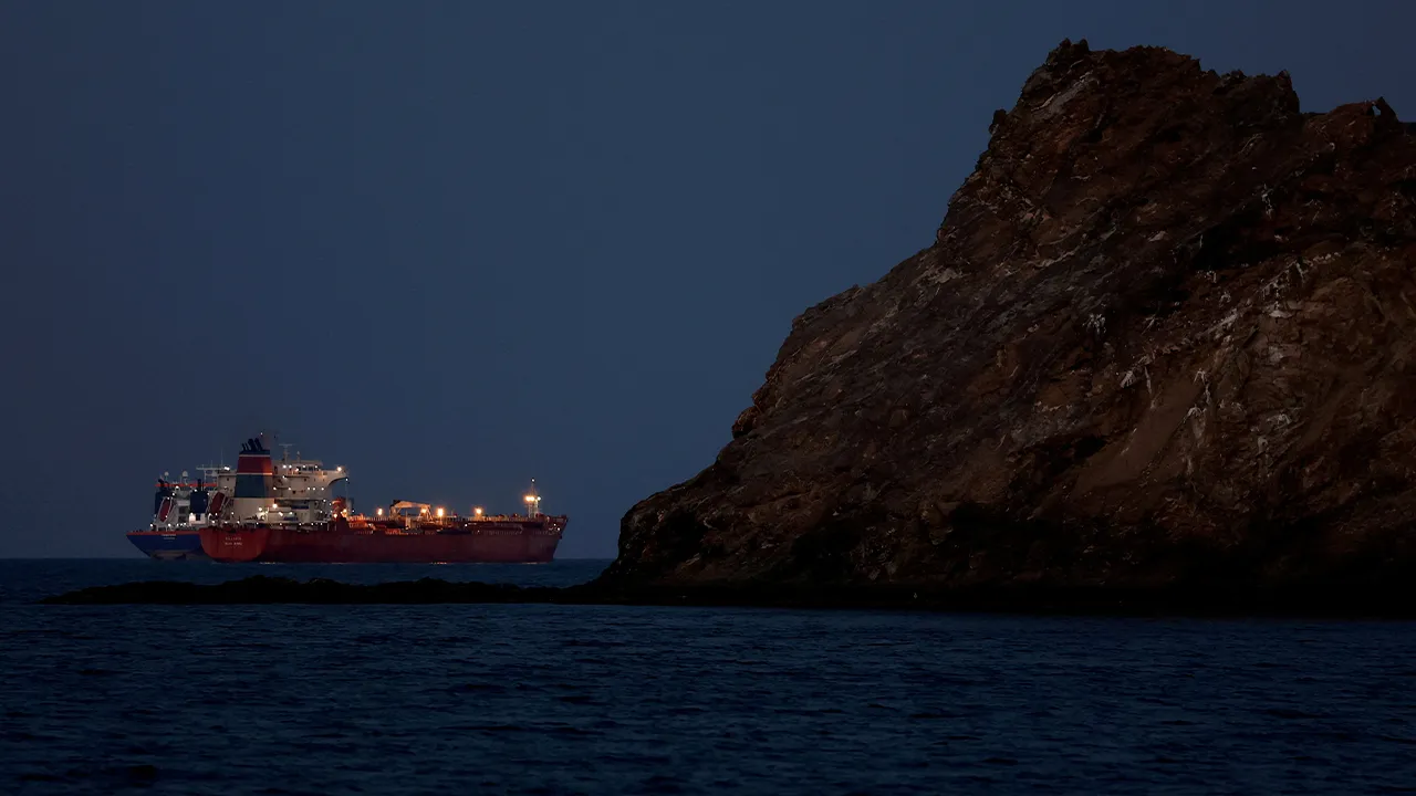 FILE PHOTO: FILE PHOTO: The Callisto tanker sits anchored as the traffic is down in the Strait of Hormuz, amid the U.S.-Israeli conflict with Iran, in Muscat, Oman, March 10, 2026. REUTERS/Benoit Tessier/File Photo/File Photo/File Photo