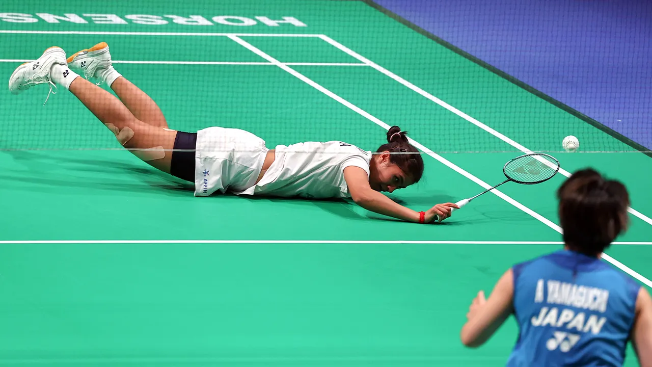 HORSENS (Denmark), April 27 -- Malaysia women’s singles player K. Letshanaa in action against Akane Yamaguchi of Japan in their Group B match of the Thomas and Uber Cup at Forum Horsens today.  Letshanaa lost 19-21, 17-21.  --fotoBERNAMA (2026) COPYRIGHT RESERVED