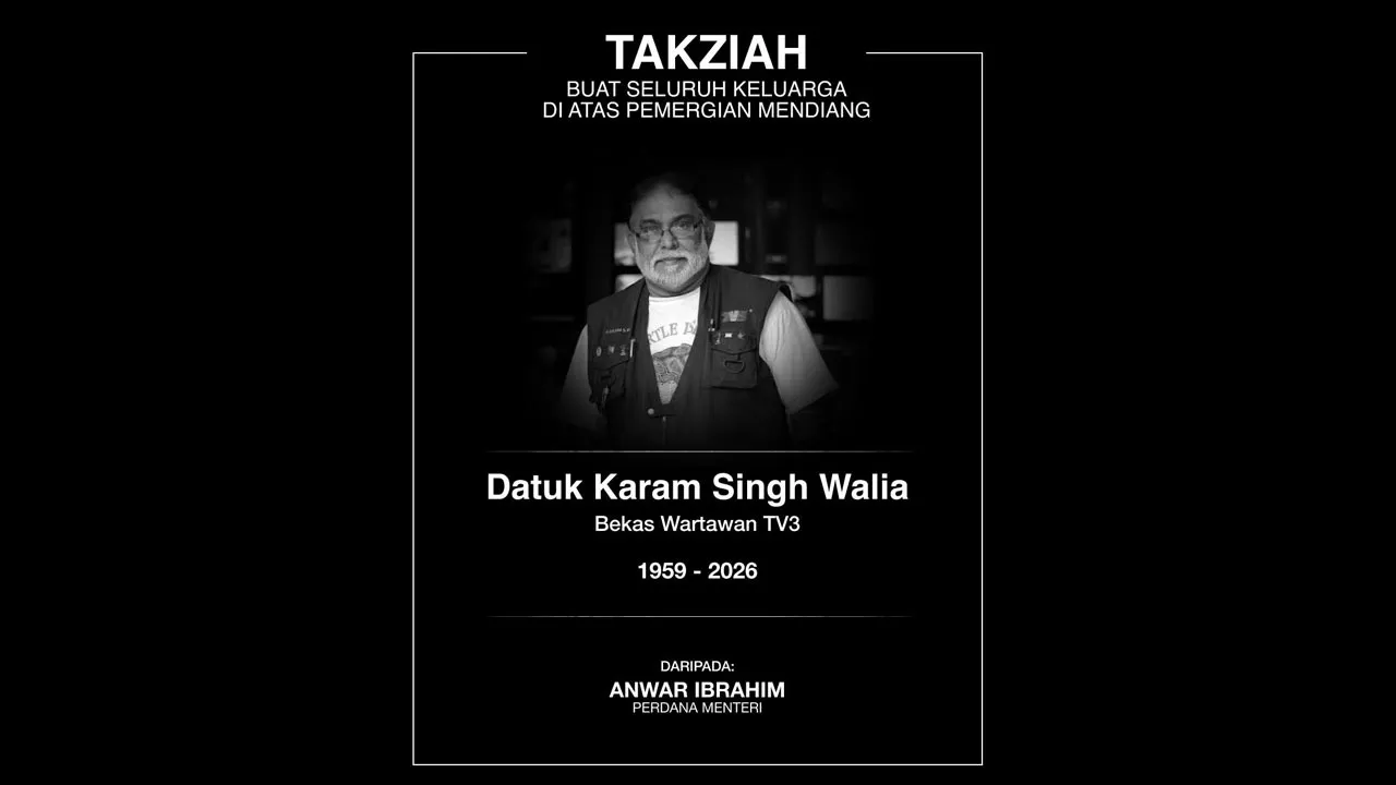 Saya merakamkan ucapan takziah kepada keluarga mendiang Karam Singh Walia, wartawan penyiaran yang amat dihormati, atas pemergian beliau hari ini. -- FB Awar Ibrahim