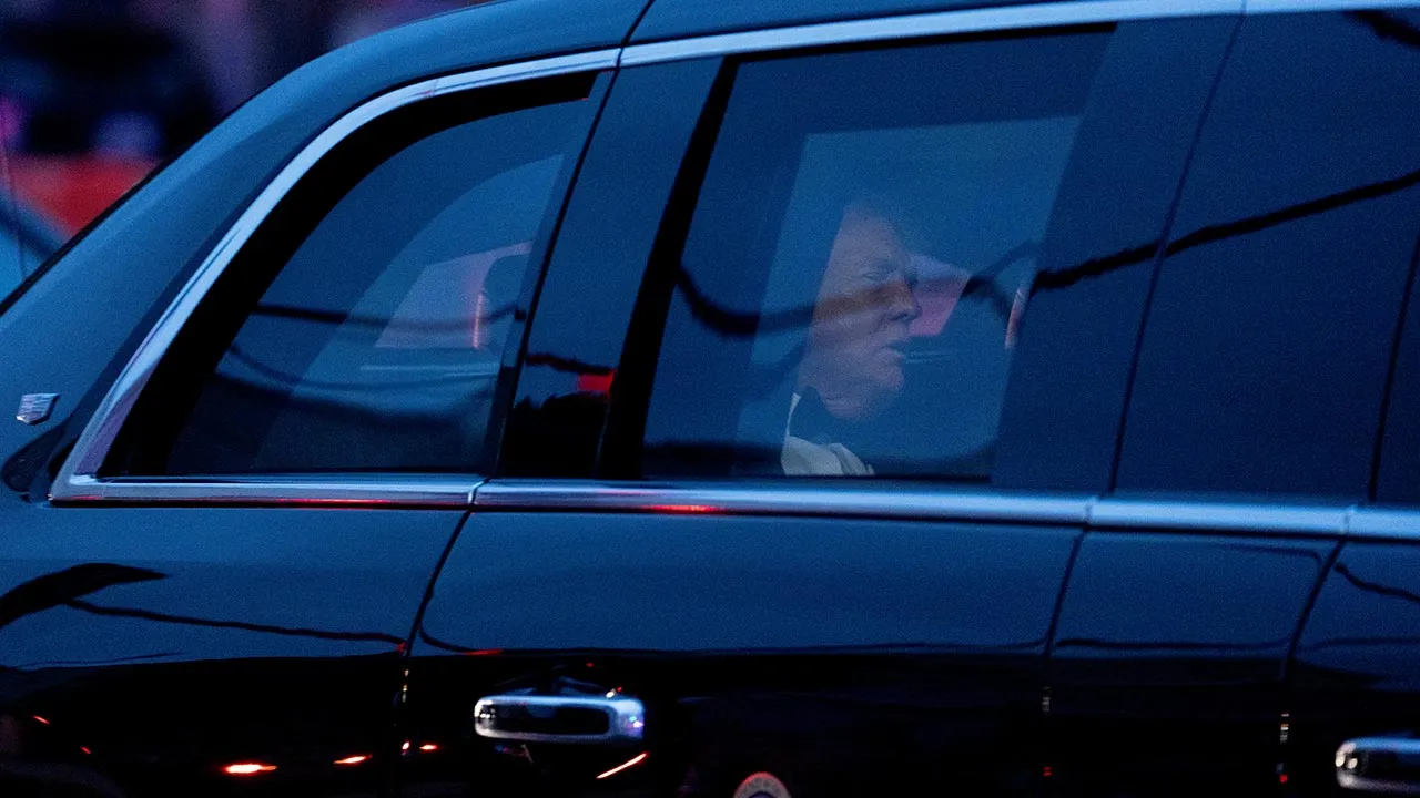 President Donald Trump arrives to the White House Correspondents Dinner, Saturday, April 25, 2026, in Washington. (AP Photo/Allison Robbert)