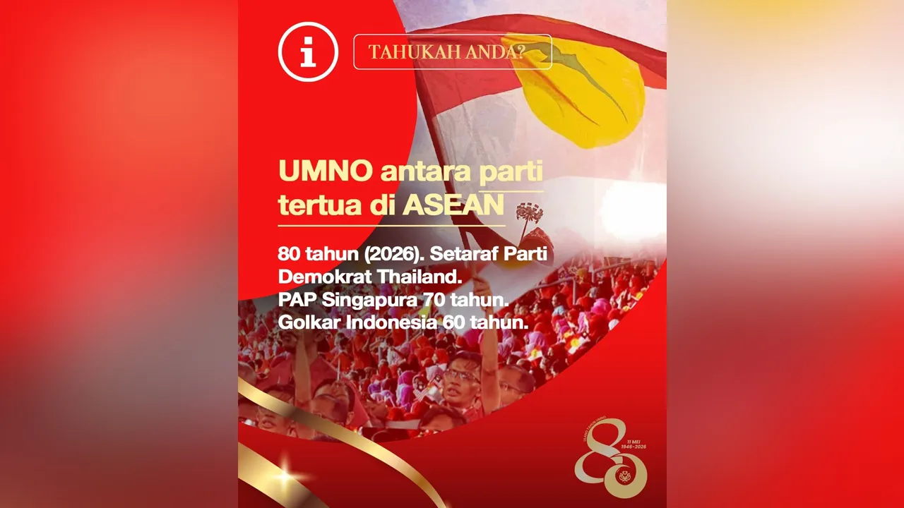 𝐔𝐌𝐍𝐎: 𝟖𝟎 𝐓𝐚𝐡𝐮𝐧 𝐋𝐞𝐠𝐚𝐬𝐢 & 𝐊𝐞𝐥𝐚𝐧𝐠𝐬𝐮𝐧𝐠𝐚𝐧  Tahukah anda, UMNO bakal mencecah 80 tahun pada 2026. Antara parti politik tertua di negara ini.  Dengan sejarah yang panjang, UMNO telah melalui pelbagai fasa perjuangan dan perubahan landskap politik, mencerminkan pengalaman, ketahanan serta peranan penting dalam pembangunan negara. Seiring peredaran masa, usaha melahirkan barisan pelapis yang berwibawa amat penting bagi memastikan kesinambungan perjuangan dan kekal relevan pada masa hadap