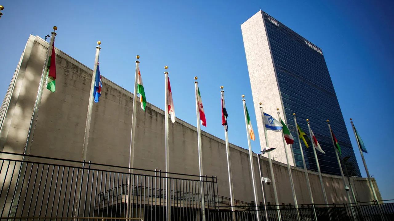 The United Nations headquarters before a meeting on the Nuclear Non-Proliferation Treaty at the U.N., in New York City, U.S., April 27, 2026. REUTERS/Eduardo Munoz