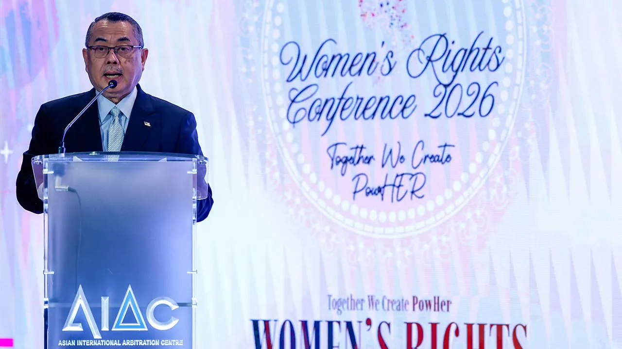 KUALA LUMPUR, April 29 -- Chief Justice Datuk Seri Wan Ahmad Farid Wan Salleh delivers a speech at the Women’s Rights Conference 2026 at the Asian International Arbitration Centre here today.  The conference, themed “Together We Create PowHER”, reflects a broader commitment to redefining women’s success beyond traditional frameworks while addressing systemic barriers and advancing inclusive leadership.  -- fotoBERNAMA (2026) COPYRIGHT RESERVED