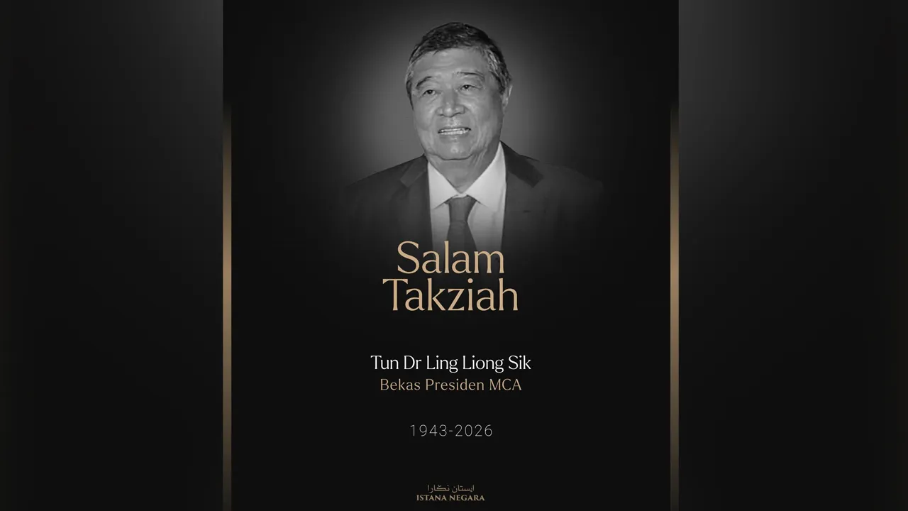 KDYMM SPB Yang di-Pertuan Agong Sultan Ibrahim dan KDYMM SPB Raja Permaisuri Agong Raja Zarith Sofiah menzahirkan ucapan takziah di atas pemergian Tun Dr Ling Liong Sik, bekas Presiden MCA pada hari ini (4 April).