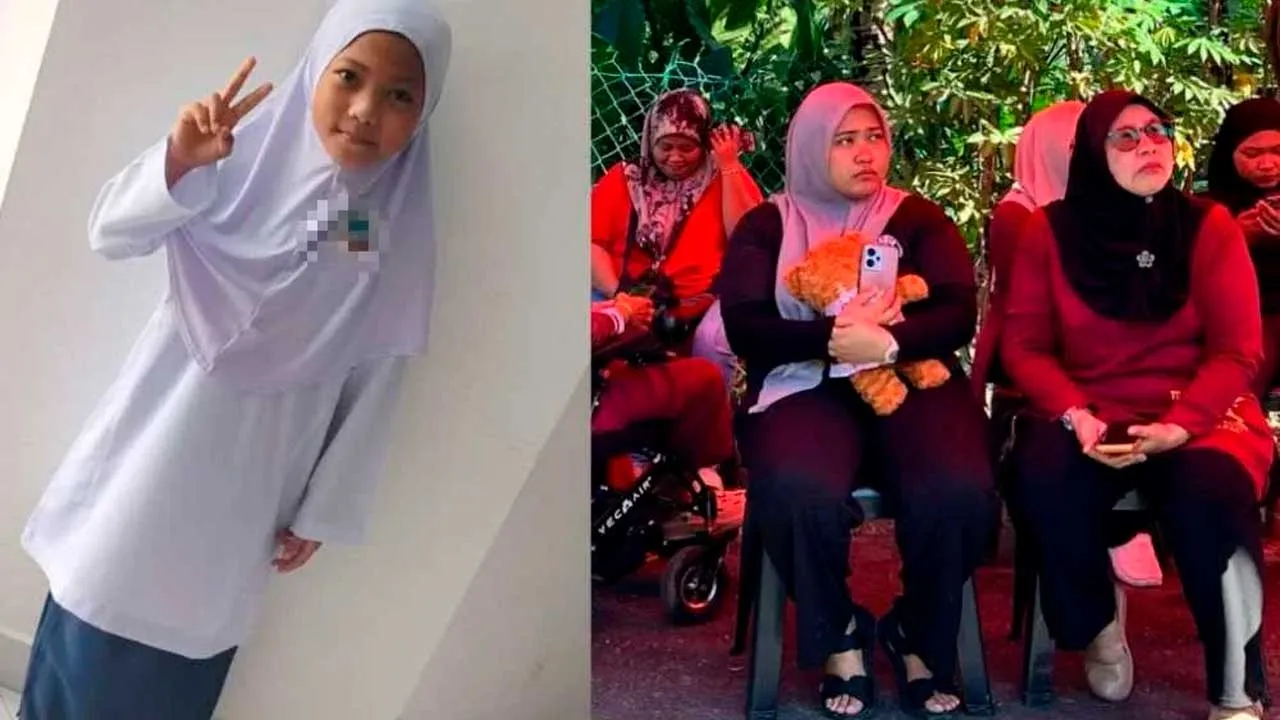 Ibu mangsa, Nordina Zulkarnain berharap operasi mencari dan menyelamat (SAR) yang diteruskan hari kedua itu membuahkan hasil. Gambar kiri: Nur Qaseh Deandra Mohd Qayyum